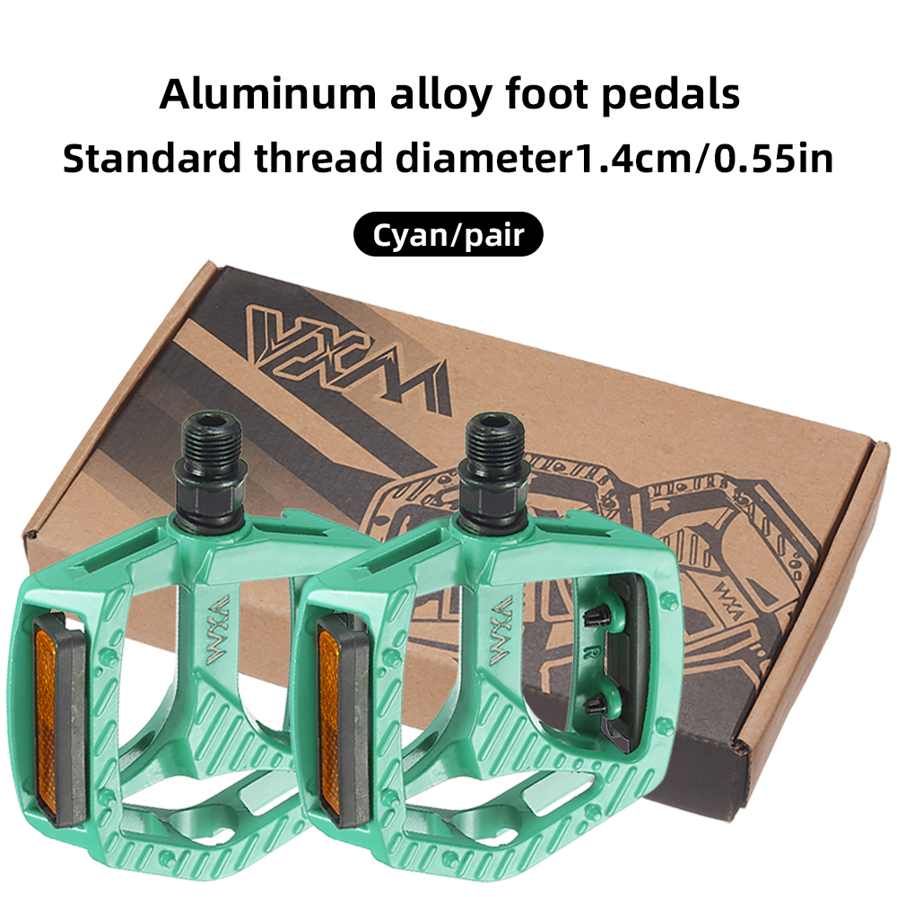 ROADNADO Pédales de vélo VTT pédales CNC en alliage d'aluminium Pédales de vélo antidérapantes ultra légères avec réflecteurs pour VTT BMX vélo de route 9/16 pouces avec 3 roulements scellés