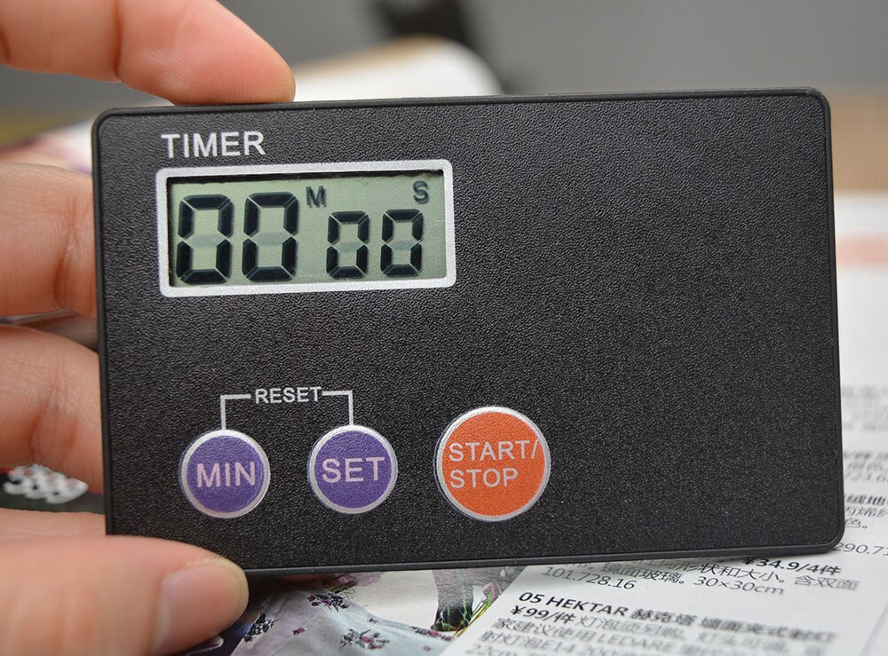 Kort timer kjøkken ultratynn timer negativ nedtelling med magnet 9 9 minutter 59 sekunder timing engelsk