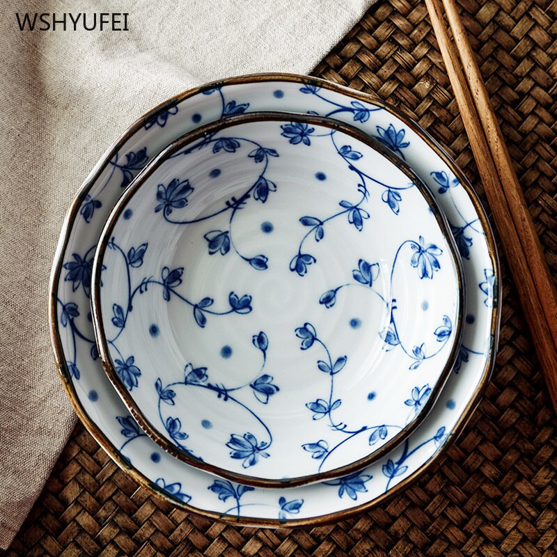 1 pcsjaponais petit déjeuner assiette nourriture fruits dessert assiette snack plateau cuisine boîte de rangement japonais en céramique bol soupe bol ensemble de couverts