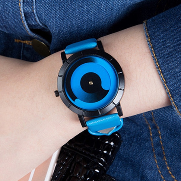 Rotatie herenhorloges leren band quartzhorloges heren sporthorloges herenhorloge relogio masculino