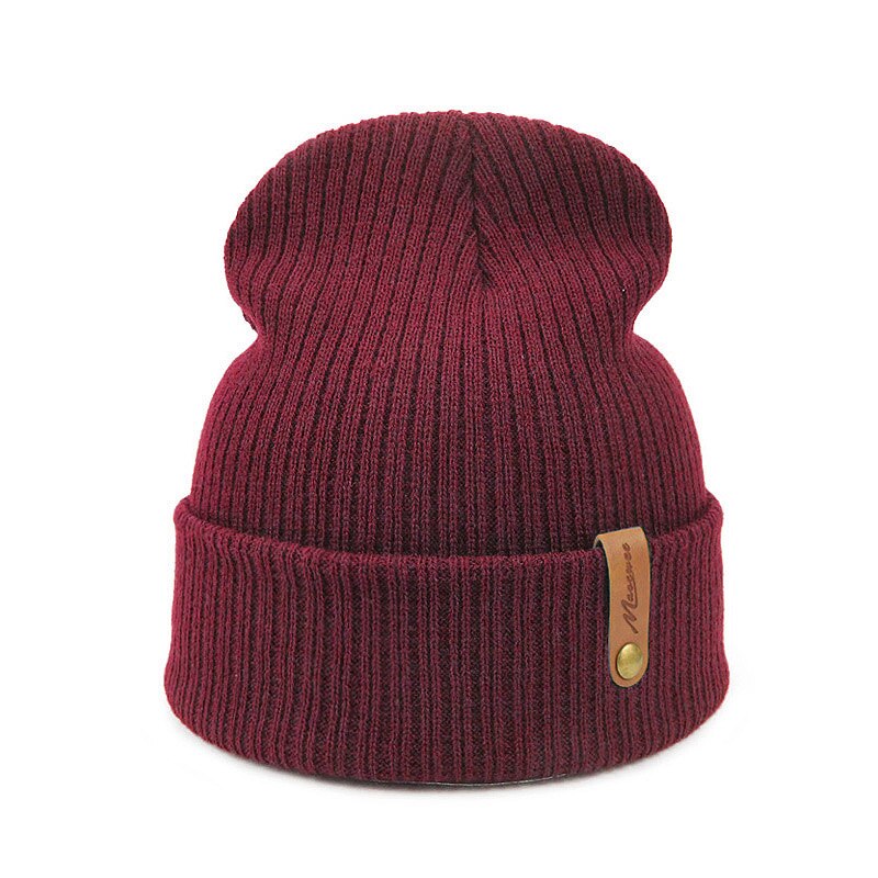 Mössa dam män mössa stickade mössor skuilles mössor höst vinter vuxen unisex enfärgad grå svart virkad dödskalle ansikte: D