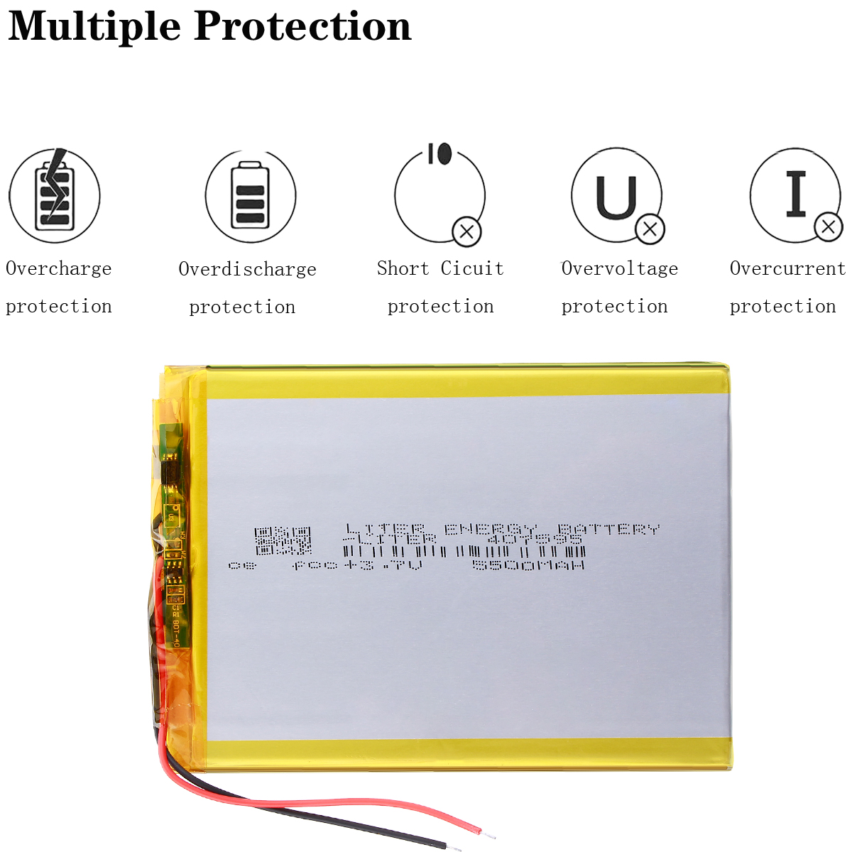 407595 3,7 V 5500 mAh Li-Ionen-Tablet-PC-Akku für 7,8,9 Zoll Tablet-PC 3,7 V Polymer-Lithium-Ionen-Akku mit hoher