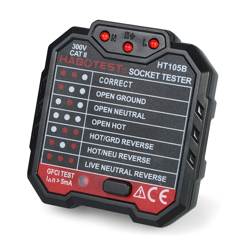 HABOTEST-probador de enchufe eléctrico HT105B avanzado RCD, detector de línea de circuito e interruptor de enchufe de pared para buscador, prueba de fugas eléctricas