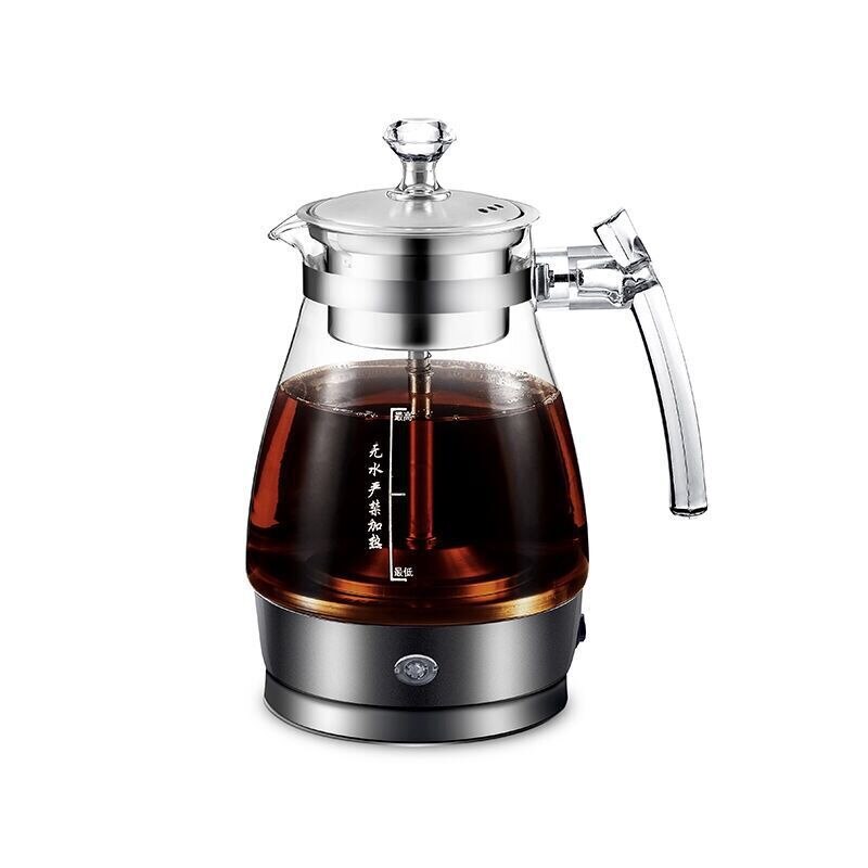 Automatic tea cooker glass electric kettle steaming teapot insulation steam electric kettle electric tea maker: White handle