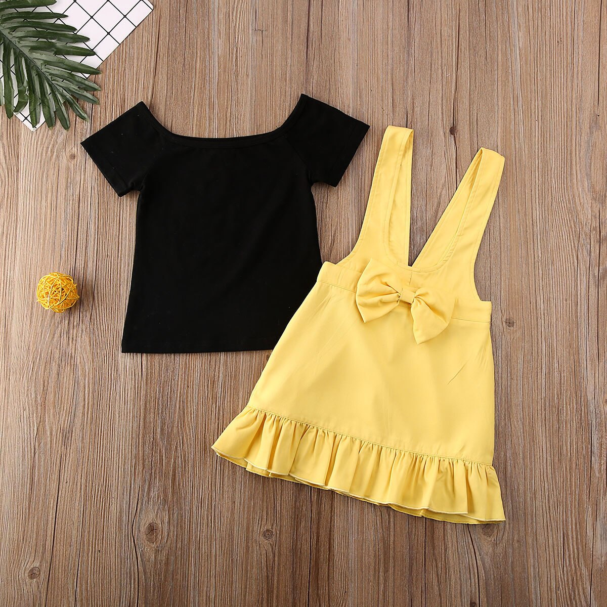 Pudcoco Del Bambino Del Bambino Vestiti Della Ragazza di Colore Solido Off Spalla Manica Corta Magliette E Camicette Vestiti Della Cinghia di Bowknot Del Vestito 2Pcs Outfit Casual