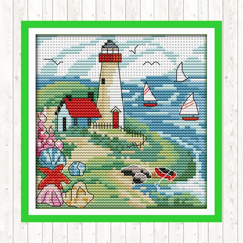 Four seasons aida tyg 14ct 11ct count print canvas broderi kit handarbete broderi mönster gör det själv hantverk korsstygn set