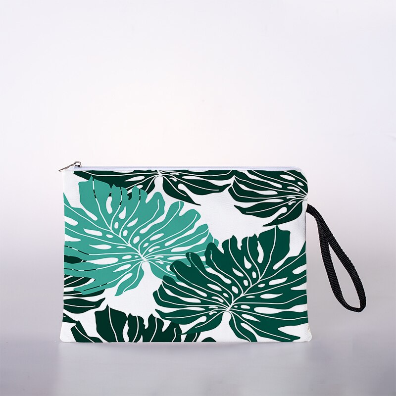 Groene Plant Print Cosmetische Tas Reizen Outdoor Meisje Dames Cosmetische Tas Toiletartikelen Opbergtas Dames Opslag Cosmetische Box