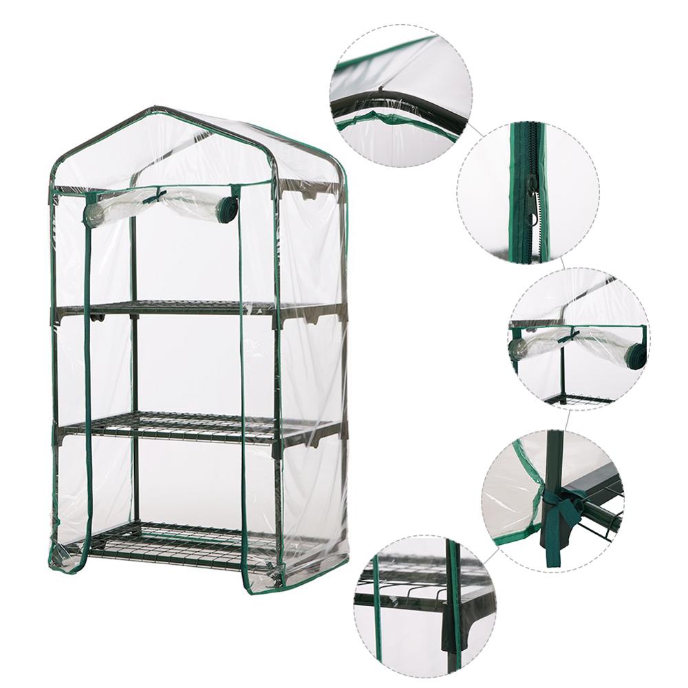 Three Floors Green Household Plant Greenhouse Mini Garden Warm Room PVC Garden Warm Room 126x69x49CM