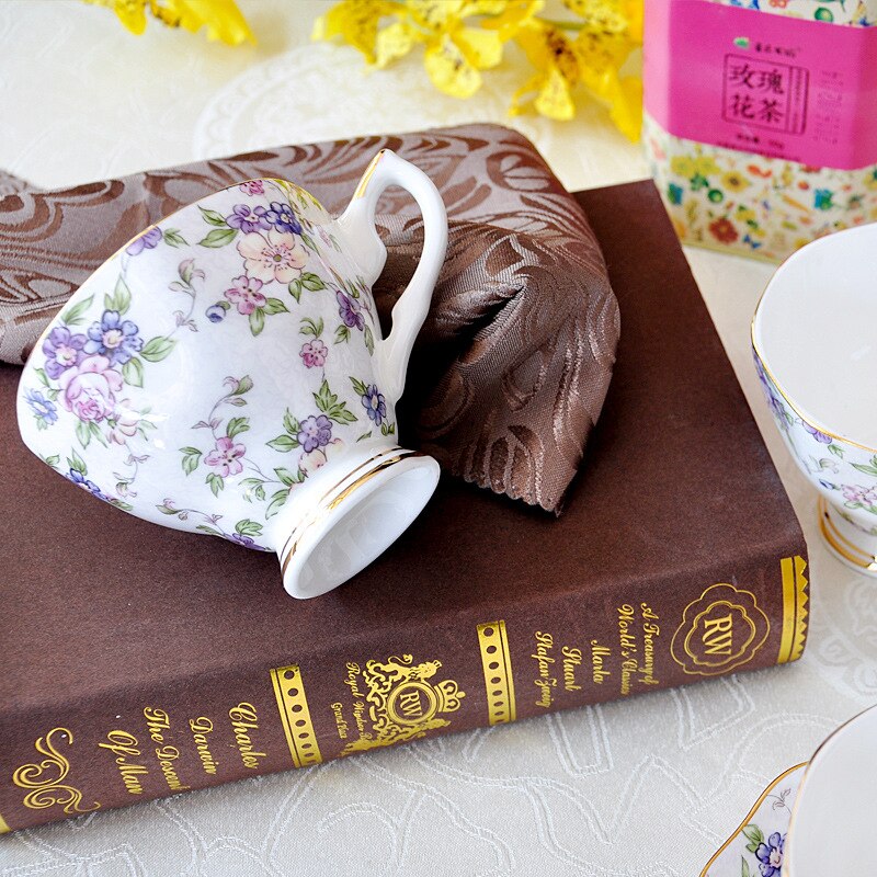 Juego de café europeo de hueso de china, plato circular de cerámica simple , taza de leche de té de la tarde, taza de café de 200ml