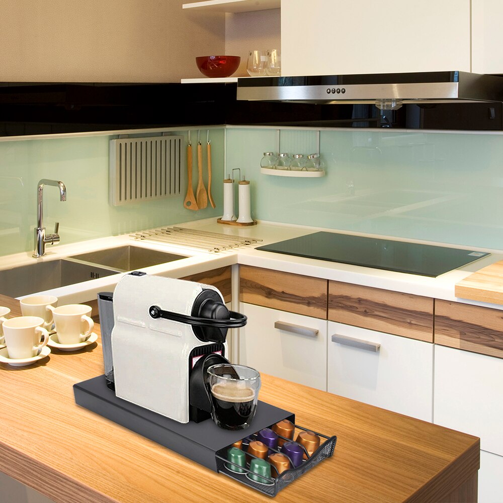 40 Pods Coffee Capsule Organizer Storage Stand Practical Coffee Drawers Capsules Holder For Nespresso Coffee Capsule Shelves