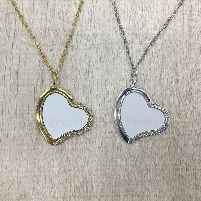 leer Sublimation Herz-förmigen halskette mit krumm herz schmuck wärme Transfer leer Material DIY newgift 10psc