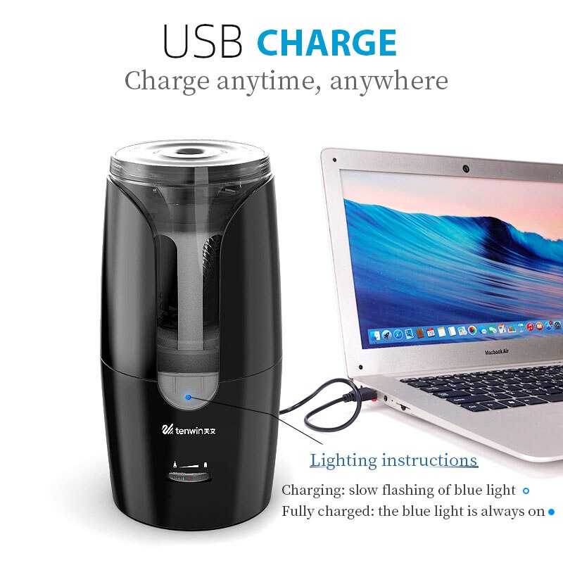 Große Automatische Elektrische Bleistift Spitzer schwer Pflicht Schreibwaren Für Farbige Bleistift Mechanische Usb Für freundlicher Künstler Stift Messer