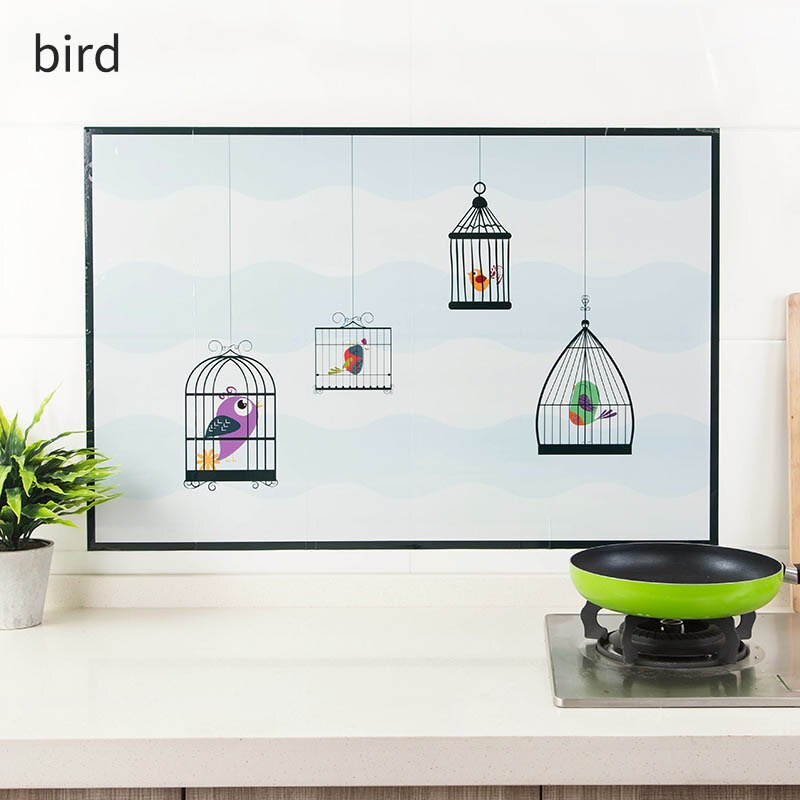 1Pcs Oil Proof Kitchen Decor Heat-resistant Wall Art Decal Self Adhesive Oven Dining Hall Wallpapers Wall Stickers Waterproof: bird