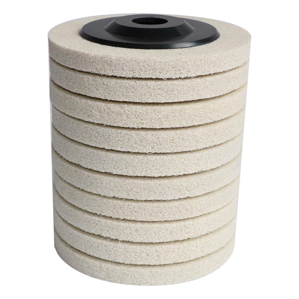 5" 5Pcs Nylon Fiber Polishing Wheel Composite white corundum Non Woven Abrasive Flap disc 125mm Bore 7/8" Grinding Wheel