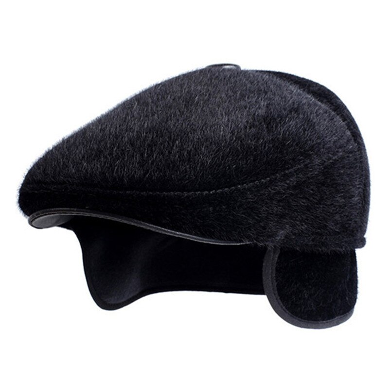 Siloqin hat efterår og vinter stil middelaldrende ældre fremad cap baretter gorras tykkere ørebeskyttere varm hat egnet til far