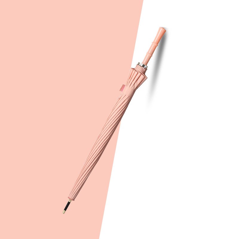 16k półautomatyczny wiatroodporny parasol przeciwdeszczowy japońnarty prosty długi parasolka z uchwytem kobiety słodki słodki retro prosty parasol: lotos Root kolor