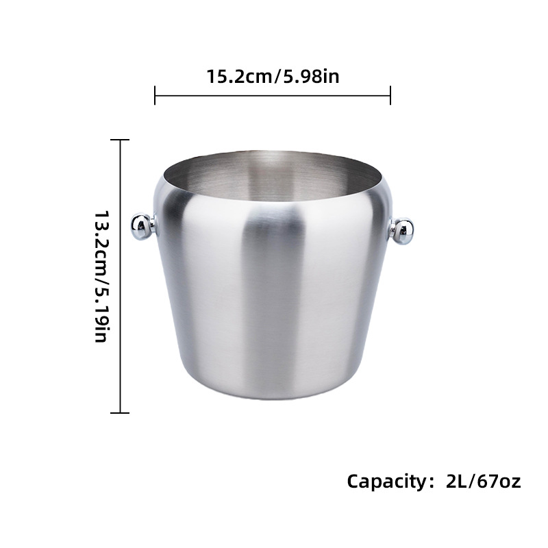Cubo enfriador de vino y cerveza, 1L, 2L, soporte de almacenamiento de cubitos de hielo de acero inoxidable para Bar KTV, cocina, , Bar, champán, vino, cubos de cerveza