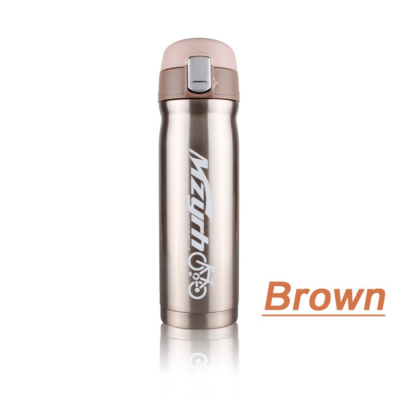 MZYRH 450 ml Fiets Waterfles Buitensporten Fiets Fles Fietsen Bike Thermos Rvs Riding Water Fles Jar Kooi: Brown Bottle