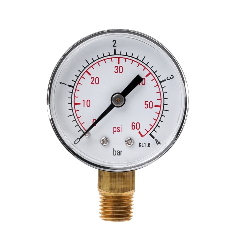 0-60 PSI Gauge Manometer Pressure Tester 1/4" NPT Mini Pressure Gauge Water Compressor Hydraulic Vacuum