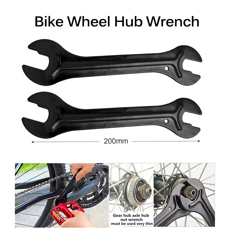Bicycle Tools Kit Crank Puller Chain Splitter Cutter Breaker Flywheel Remover Bike Wheel Hub Spoke Wrench MTB Repair Accessories: 2pc Wheel Hub Wrench