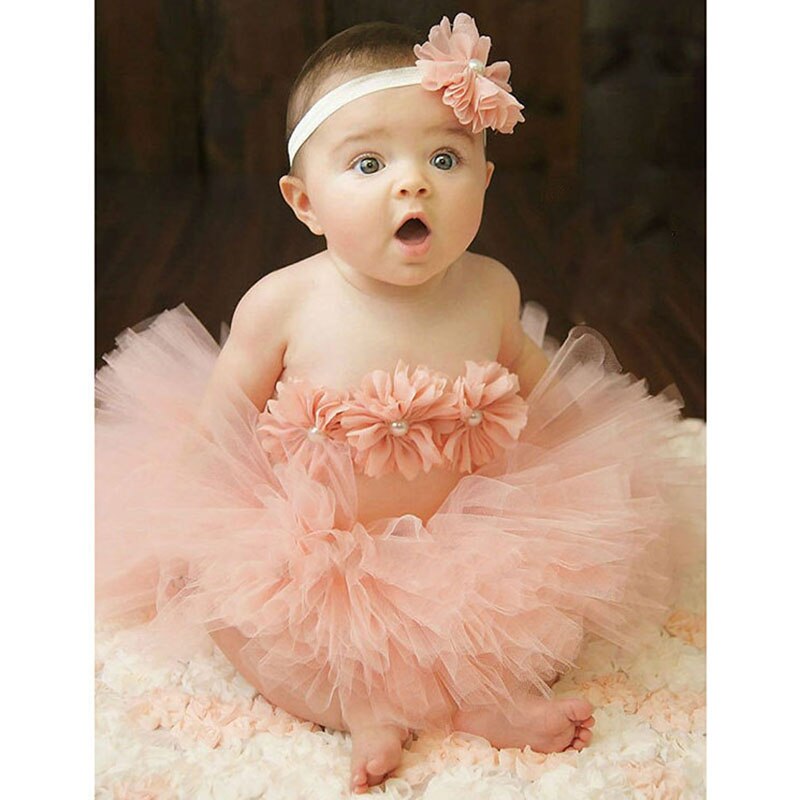 Top Verkoop Meisje Tule Tutu Rok En Bloem Hoofdband Set Pasgeboren Fotografie Props Baby Foto Props Baby