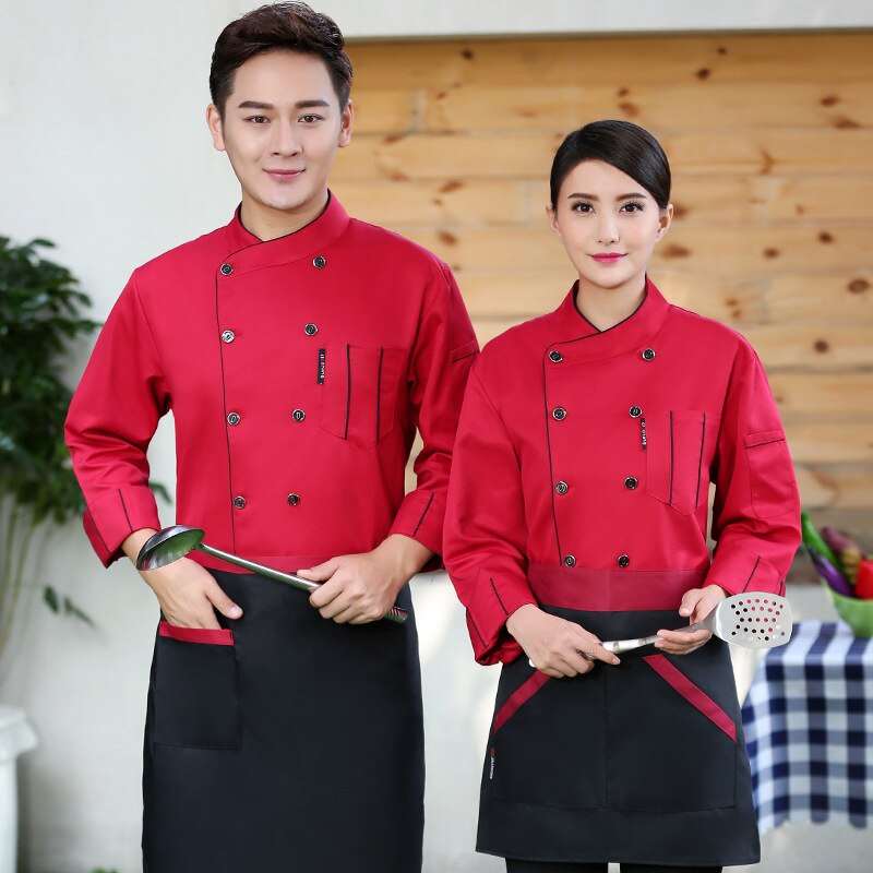 Outfit vest kage bagning mænds og kvinders kinesisk restaurant og western restaurant hotel kokke uniform lange ærmer