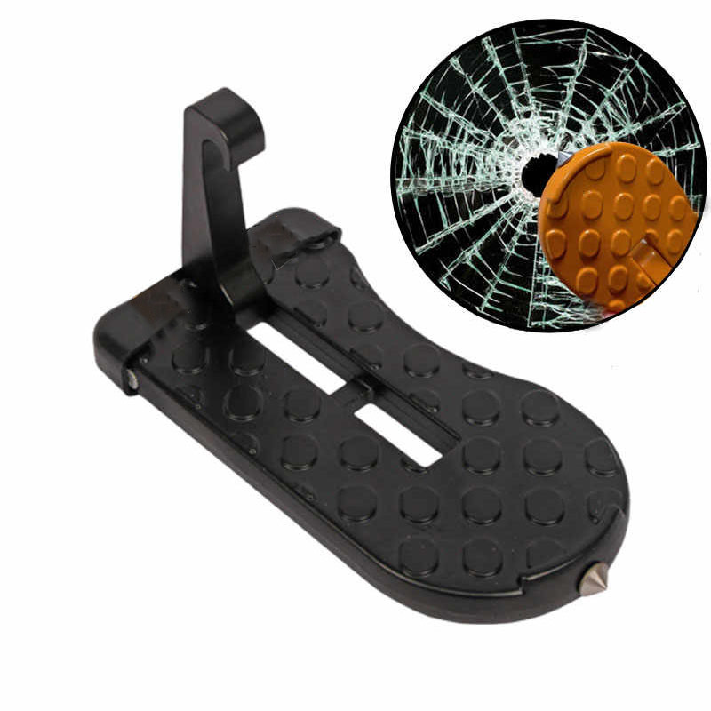 Portaequipajes plegable para techo de coche, escalón para puerta de coche, gancho de pestillo Universal multifunción, Pedal de pie, accesorios de seguridad para coche de aleación de aluminio: Gris