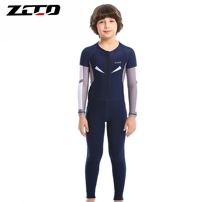 Children Nylon Lycra WetSuit Beach Rash Guards Boy Kids Swim Diving Suits Uv Protection Full Body Long Sleeve One Piece Swimsuit