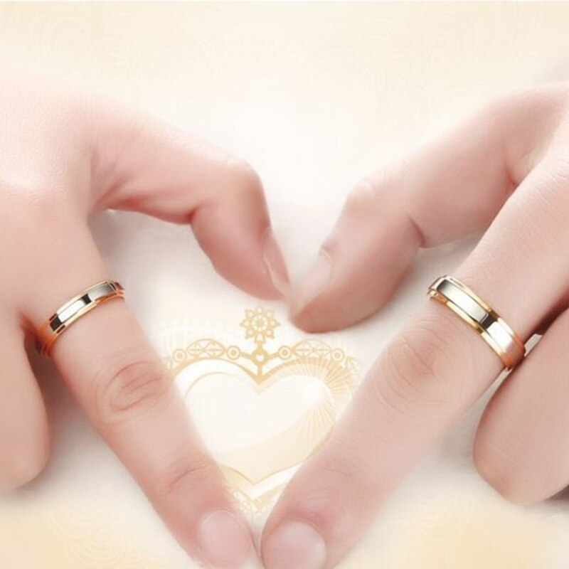 Eenvoudige Paar Titanium Staal Trouwringen vrouwen mannen sieraden anniversary huwelijk Best