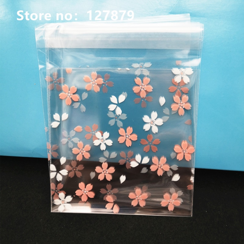100 stuks bloemen plastic zakken koekjes- en snoepzakken zelfklevend voor bruiloften verjaardagsfeestzakken koekjesbakverpakkingszak