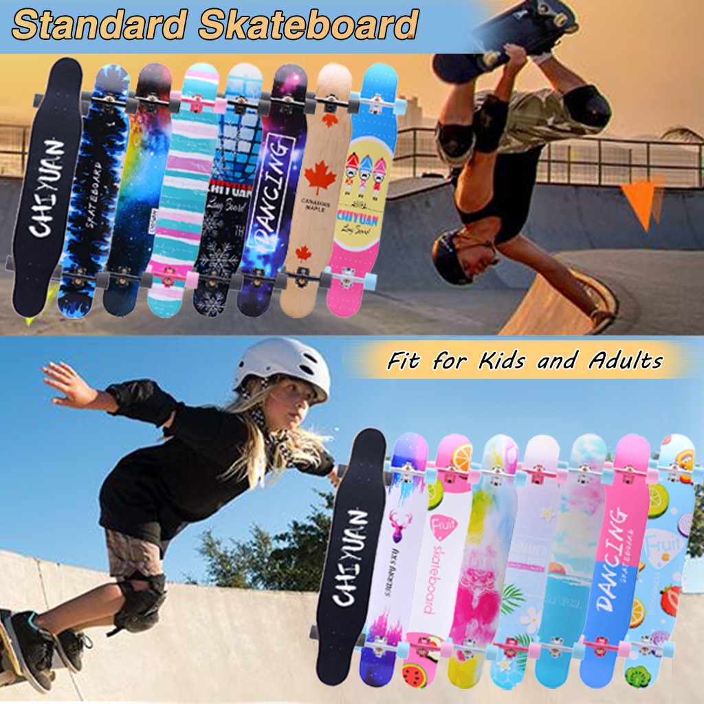 Standard Longboard Skateboards for Beginners Kick Skate Board Maple wood dance board road travel brush street 118cm