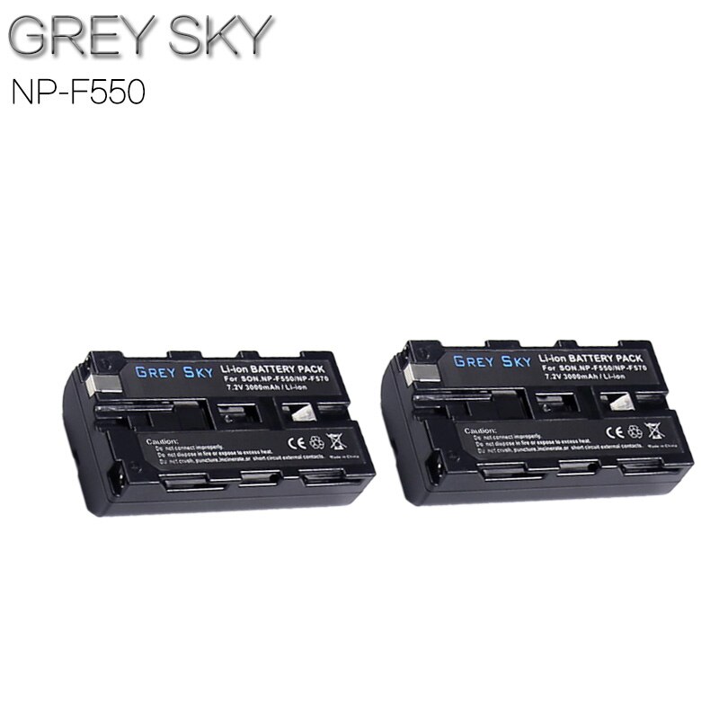 7.2v 3000 mah np -f550 np f550 npf 550 genopladeligt li-ion batteri til sony np -f330 np-f530 np-f570 np-f730 np-f750 hi-8: 2 batterier