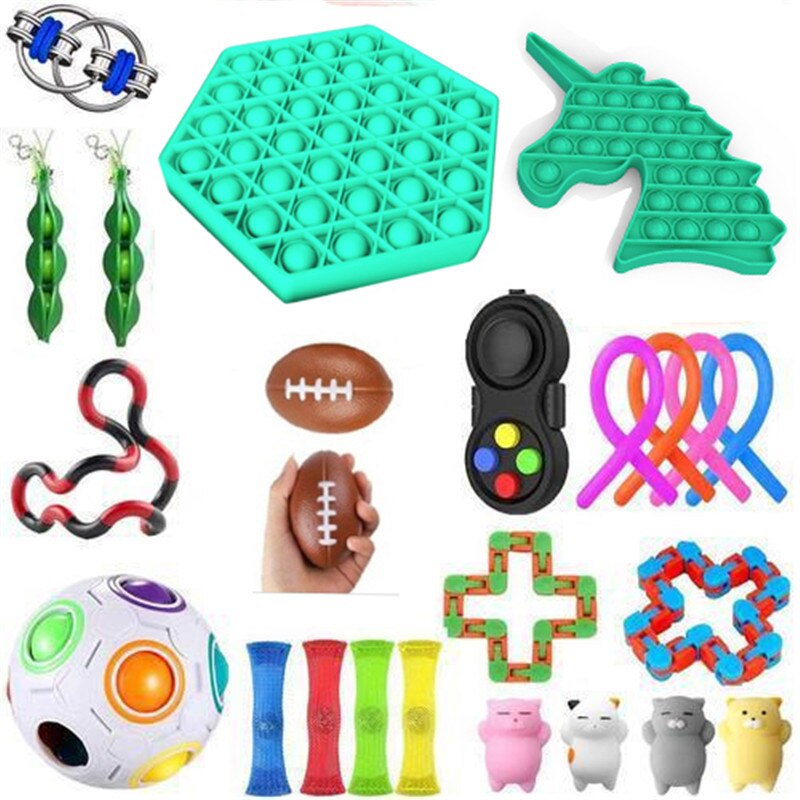 Zappeln Spielzeug 21/23PCS Anti Stress Spielzeug Set Sensorischen Antistress Relief Autismus Angst Anti Stress Blase für kinder Erwachsene