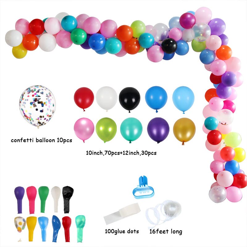 113Pcs Multicolor Ballonnen Guirlande Boog Kit Confetti Latex Ballon Verjaardag Bruiloft Baby Shower Anniversary Party Decoratie: 113pcs balloon K