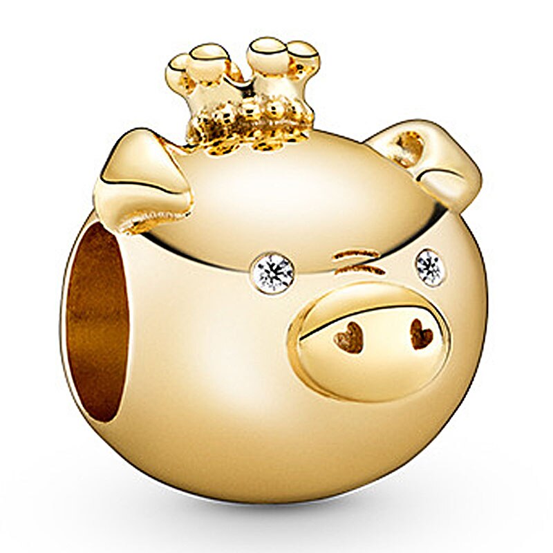 Shine Rat Mouse Spirit Horse Ram Sheep Chinese Twelve Zodiac Charm Fit Bracelet 925 Sterling Silver Beads Diy Jewelry: 12