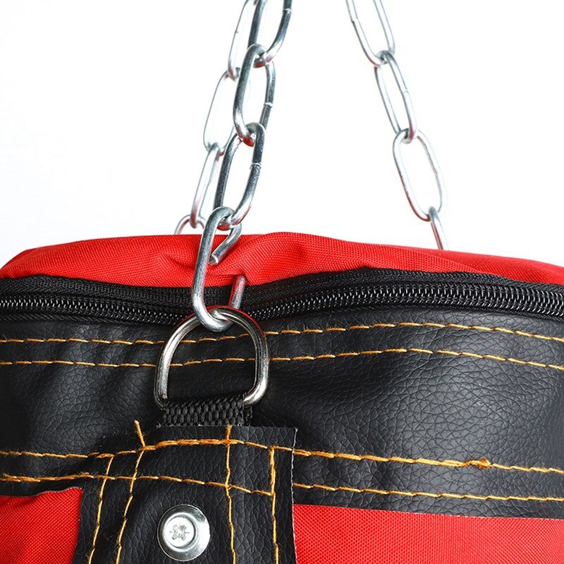Saco de pancada profissional para treinamento, vazio, suspenso, resistente, com corrente de metal, gancho, fivela, para combate a karatê