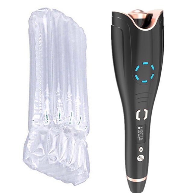 Auto-rotating Curling iron Multifunctional USB Charging Curling Iron LED Display Ceramic Wave Curling Iron: Black no box / US
