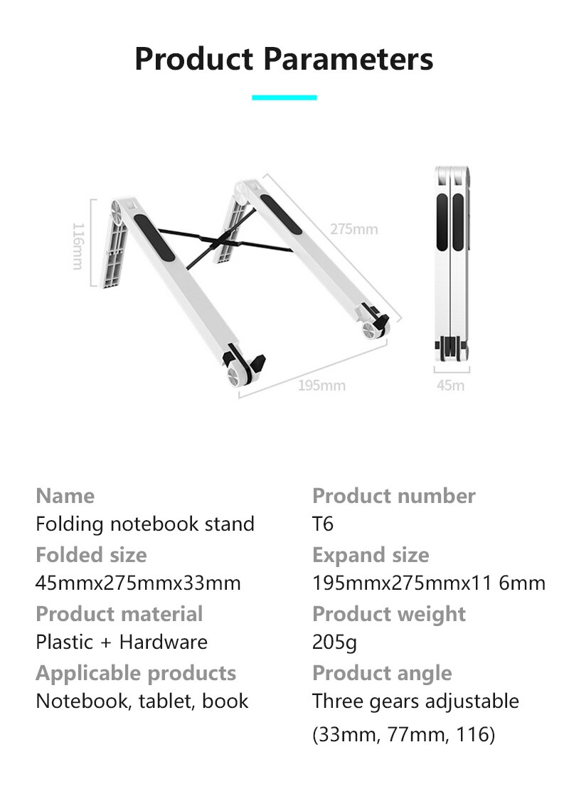 Portable Laptop Notebook Stand Holder For Macbook Air Pro 11 12 13 15 Non-slip Plastic Hardware PC Computer Cooling Bracket