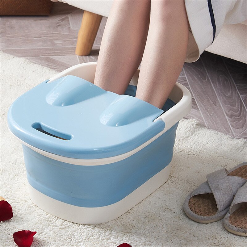 Wonderlife Foot Wash Tub with Lid Sauna Soaking Foaming Massage Bucket Pedicure Foot Bath Basin Portable Foldable Footbath