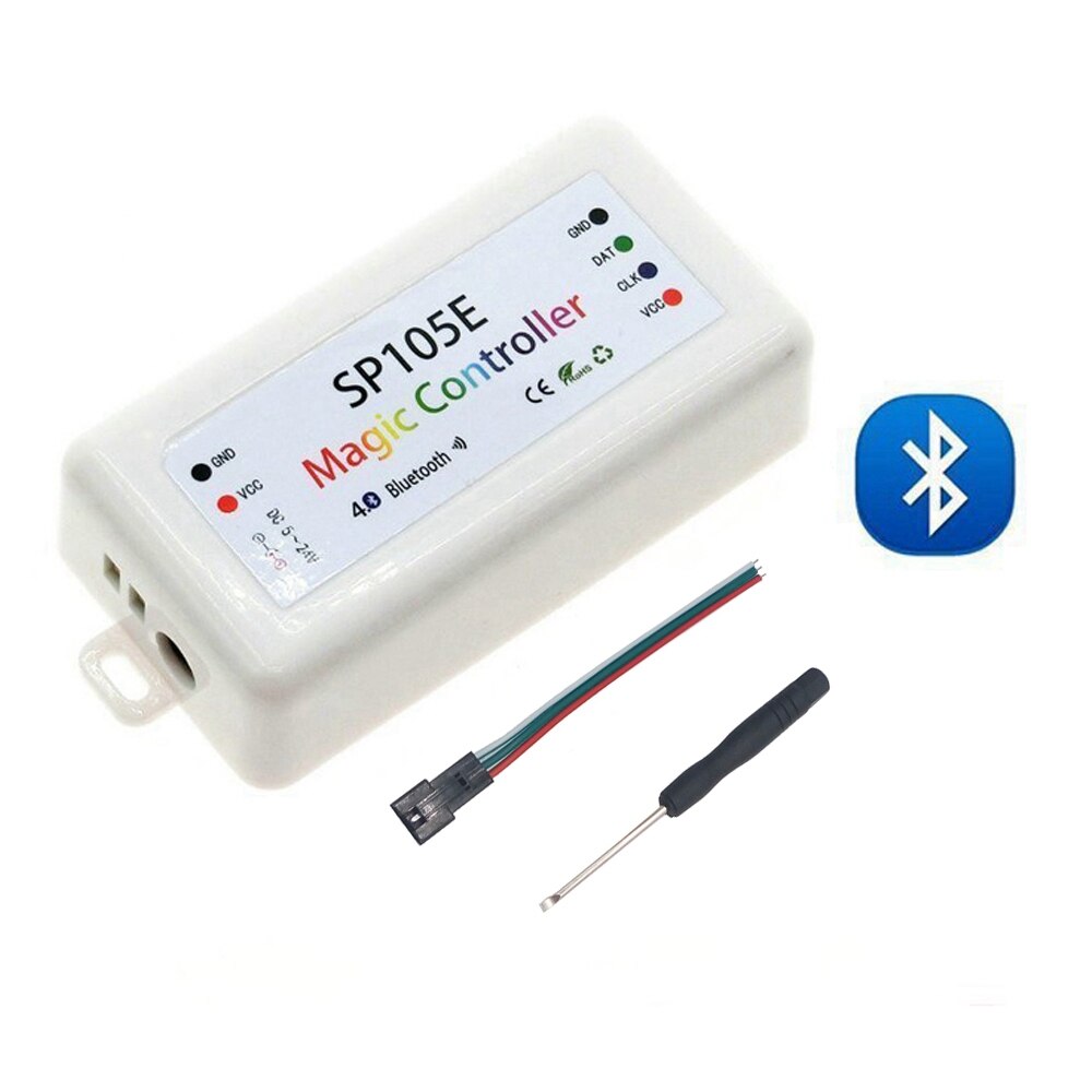 Wifi bluetooth musik rgb led strip light controller för  ws2812b ws2811 sk6812 ucs 1903 lpd 6803 ws2801 led strip light  dc5-24v: Sp105e
