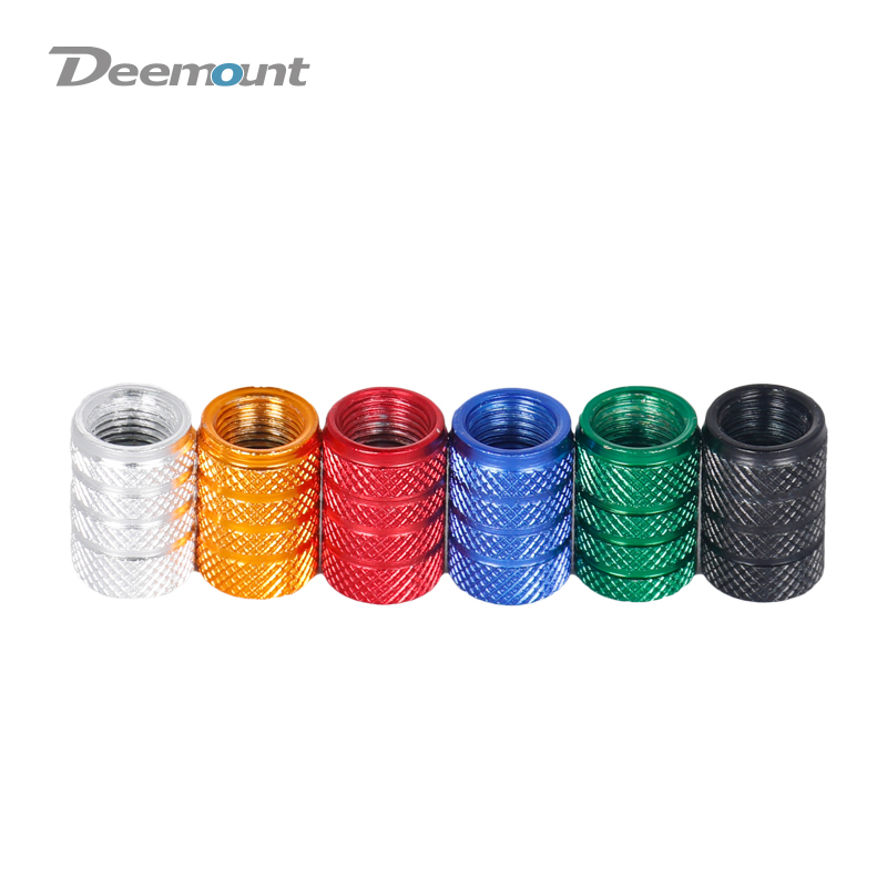 Bicicleta 4 pces schrader válvula tampão anodizado cnc cilindro-em forma de pneu bocal adaptador a/v tampa tampa ciclo válvula porca