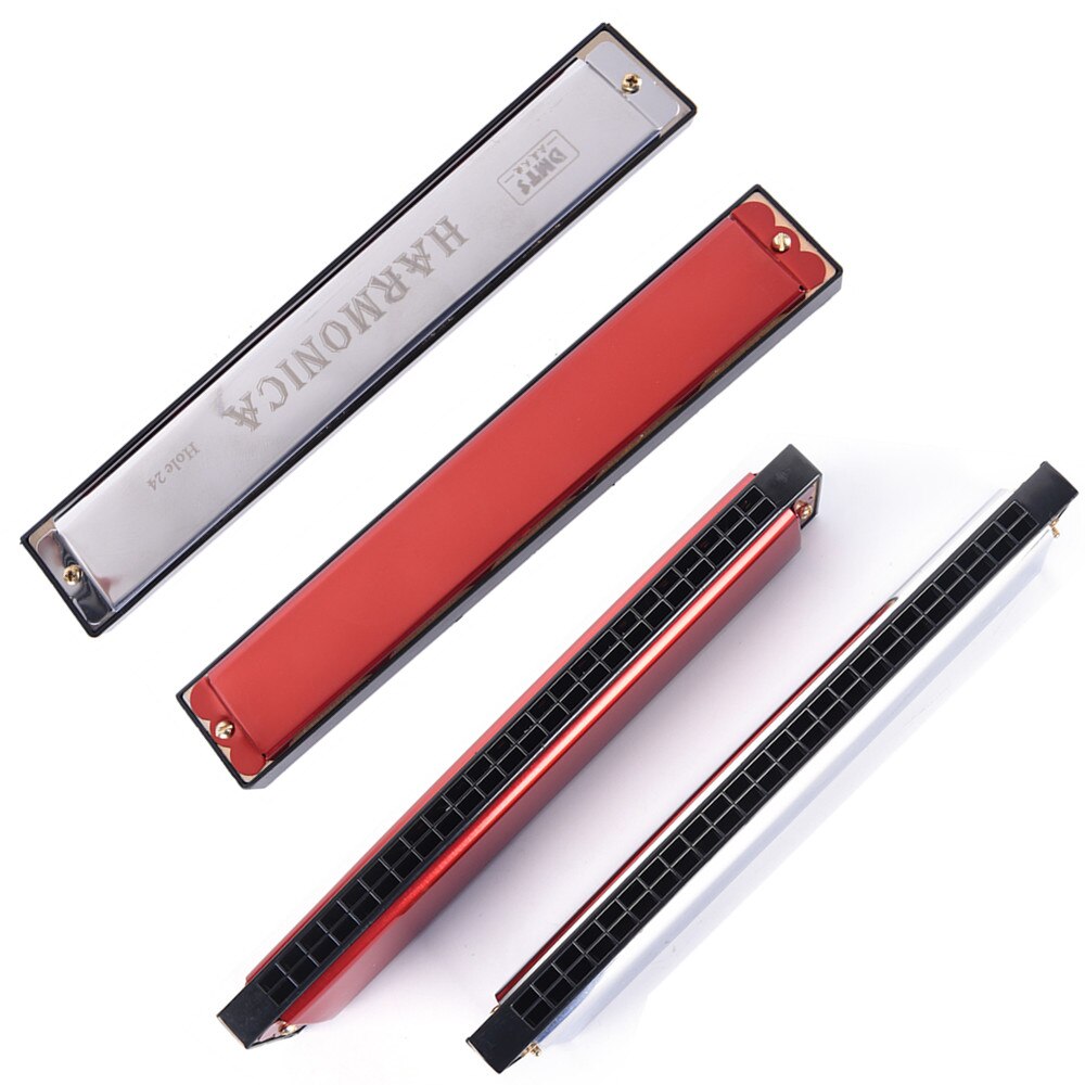 Professionele 24 Gat Van C Spelen Harmonica Tremolo Harmonica Mondharmonica Dubbele Rij Voor Musical Beginner