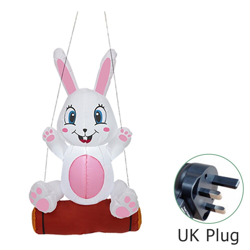 Inflatable Easter Swing Rabbit Toys with Build-in LED Luminous Bunny Decor 2022 for Home Outdoor Party Prop US/UK/AU/US Plug: O1.2m