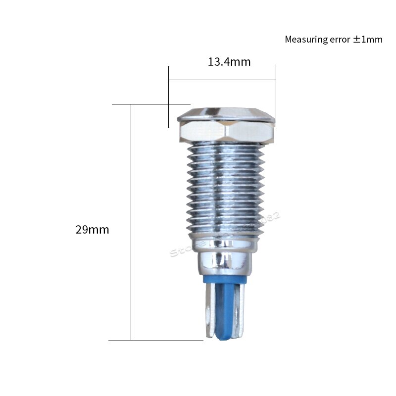 10mm lampje LED signaal lamp metalen 12 v 24 v 220 v rood geel groen wit kleurrijke S10-D licht 2 pin
