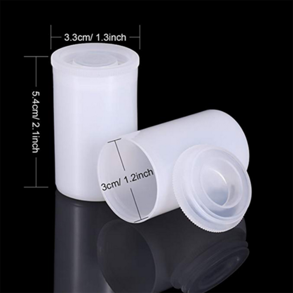50Pcs Plastic White Film Canister with Lids Storage Container Empty Bottle 35mm