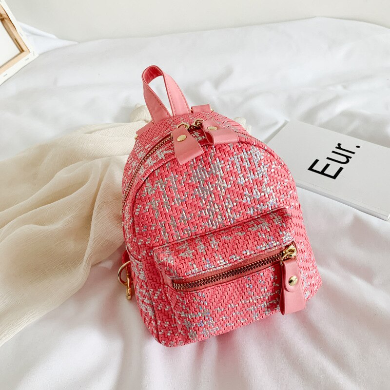 Kinderen Rugzak Geruite Vrouwen Tas Rugzak Een-Handed Bag Baby Leisure Reistas Kid 'S Meisjes Leuke school Boekentas: Deep pink