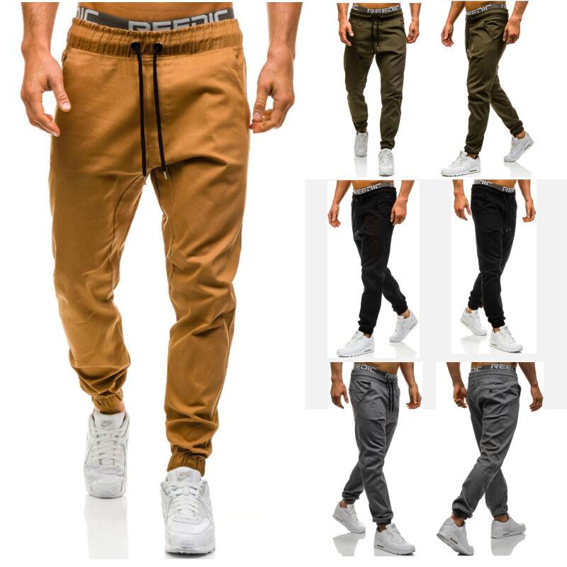 Spring autumn Joggers running hiphop Drawstring Men s skinny casual jeans stretch Cotton pants long trousers men