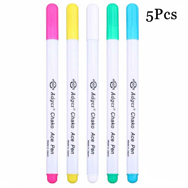 1/6pcs Ink Disappearing Fabric Marker Pen DIY Cross Stitch Water Erasable Pen Dressmaking Tailor's Pen for Quilting Sewing Tools: Random 5Pcs