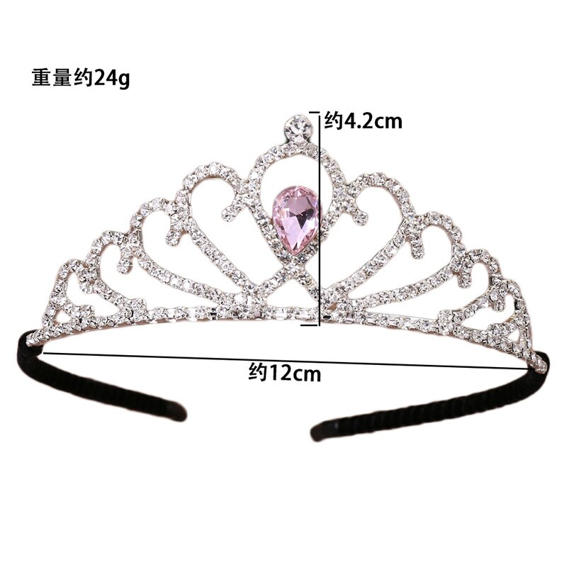 Dames Kroon,Vintage Halve Cirkel Rode Strass Koningin Kroon Hoofdband Prinses Tiara Meisjes Elegante Bruid Bruiloft Pageant Verjaardag Prom Haar Accessorie