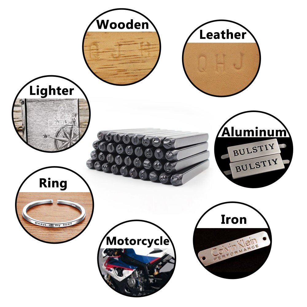 36PCS/SET Letter Number Steel Die Metal Stamping Kit Punch Tool Alphabet Stamps Tools DIY Jewelry Metal leather LOGO Stamp